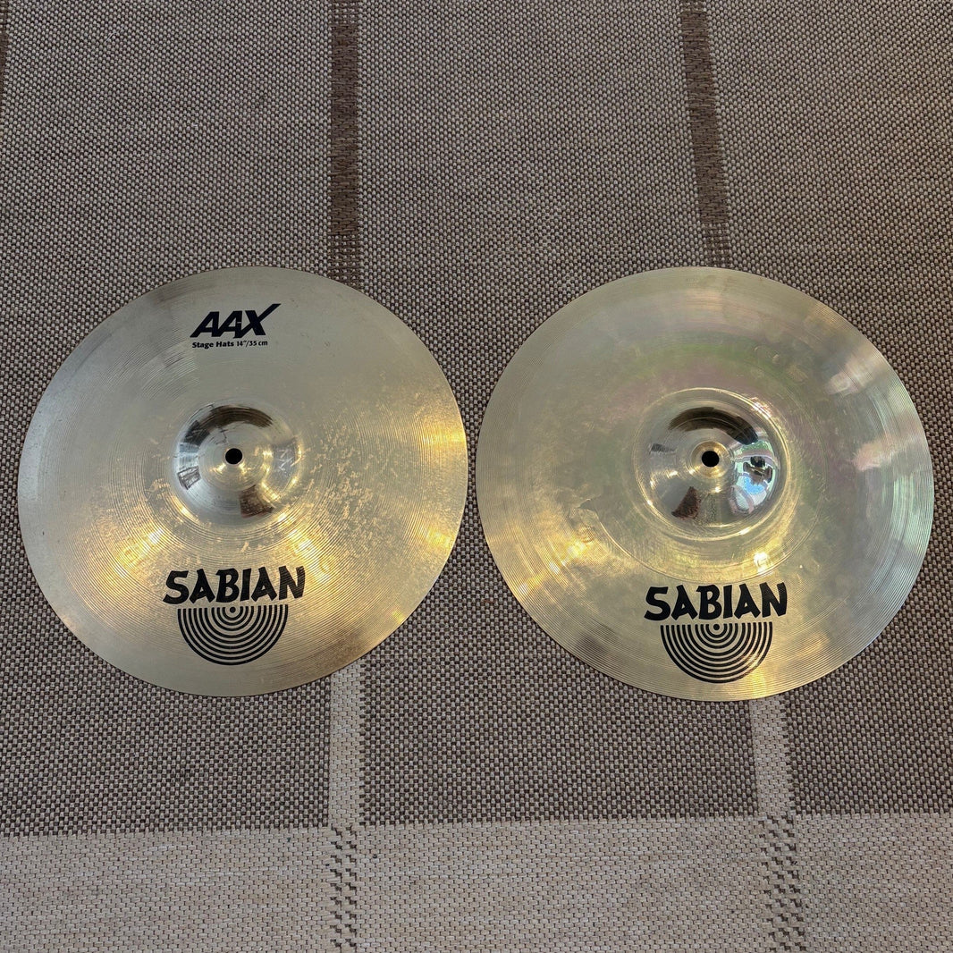 Sabian cymbales AAX Stage Hi-Hats - Brilliant 14 21402XB - used/usagées