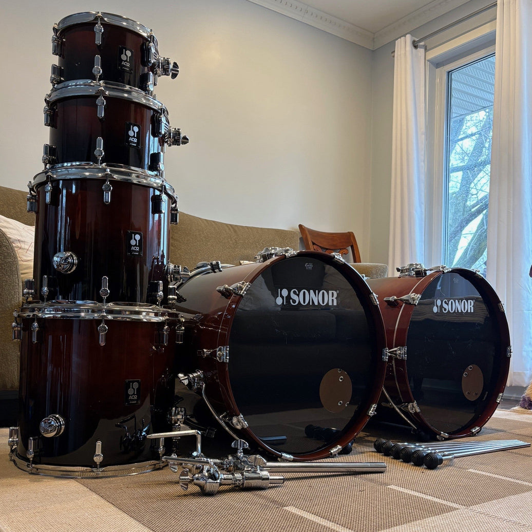 Sonor Batterie Drum set AQ2 10, 12, 14, 16, 2x22 Maple shell - used/usagée