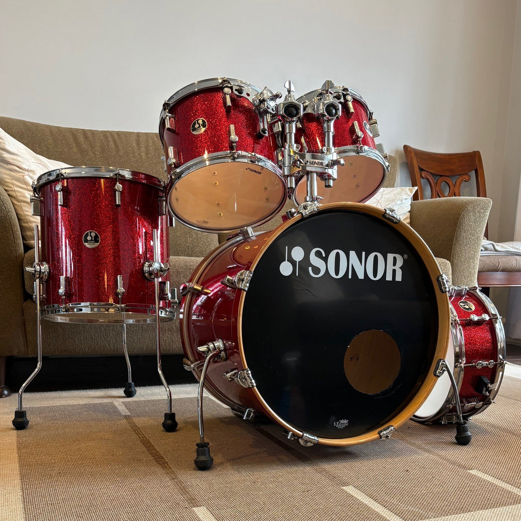 Sonor Force 3007 maple red sparkles/érable paillettes à rouge - used/usagé
