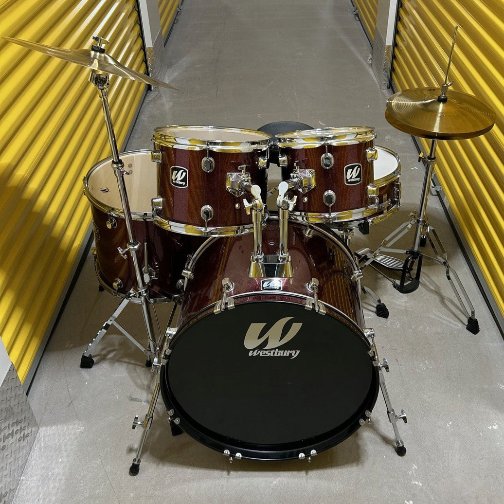 Westbury drum set 5pcs red 10-12-16-22-snare 14 - used/usagé