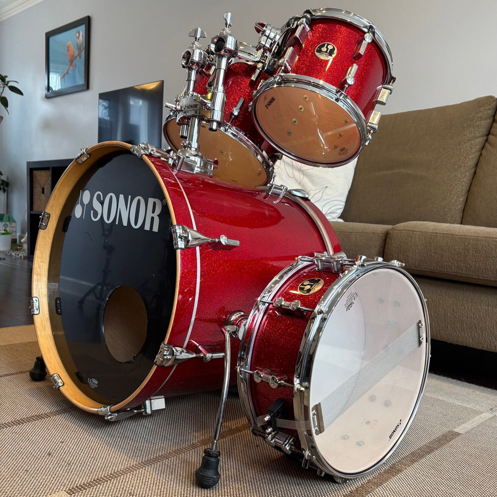 Sonor Force 3007 maple red sparkles/érable paillettes à rouge - used/usagé