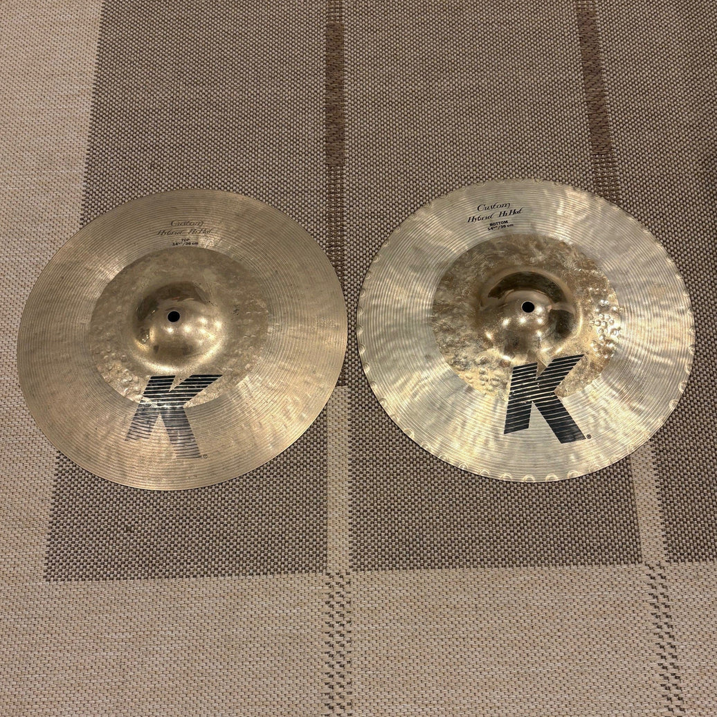 Zildjian cymbales K custom Hybrid 14 1/4 hi-hat (paire) - used/usagées