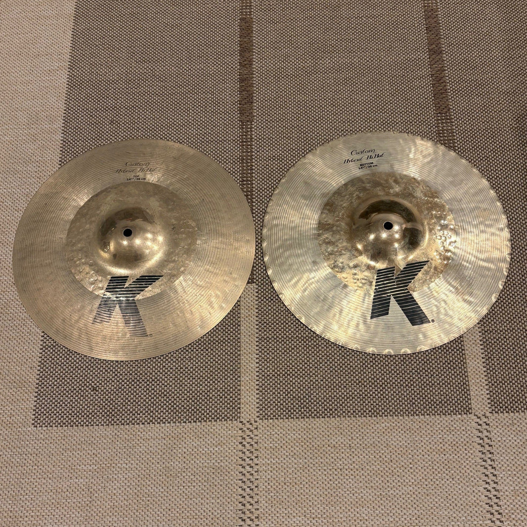 Zildjian cymbales K custom Hybrid 14 1/4 hi-hat (paire) - used/usagées
