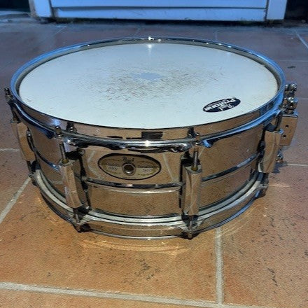 Pearl snare drum steel/ caisse drum en acier - used/usagé