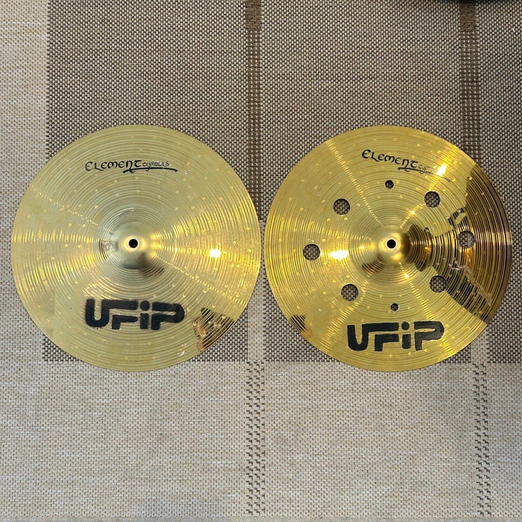 Ufip cymbals/cymbales element hi-hat 14 brass - used