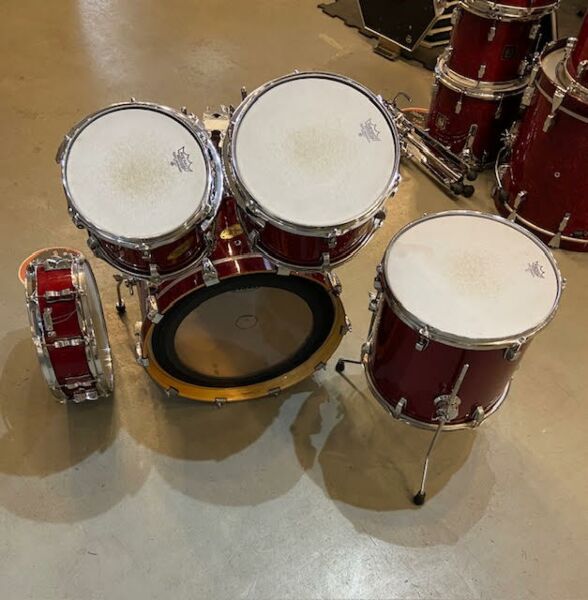 Ludwig Accent CS Custom 10-12-14f-20-snare Transparent Red